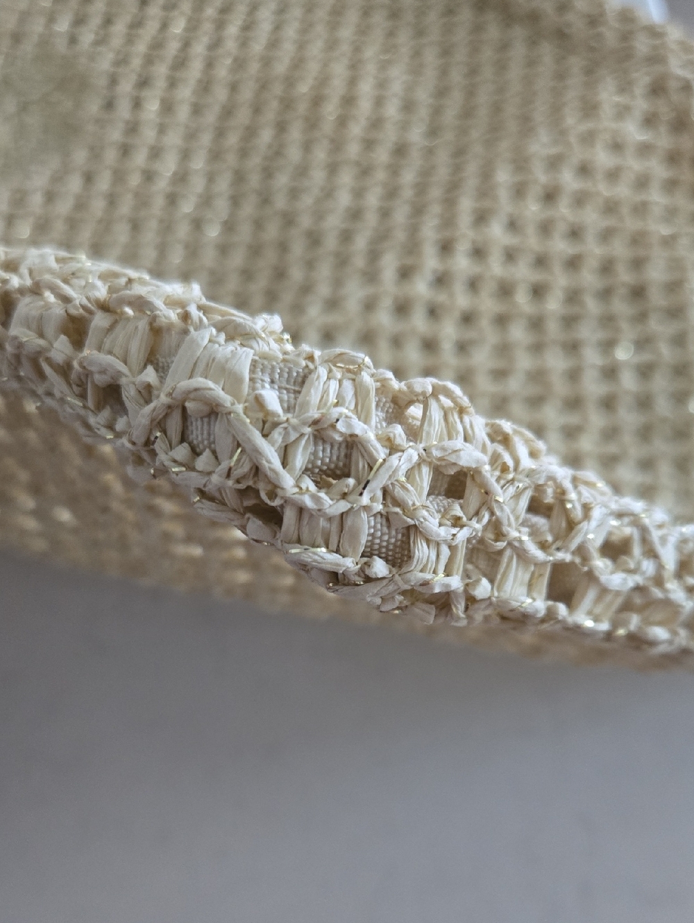 New Never Used Woven Crochet Raffia Tote Bag John Paul Gaultier Natural Staw Bag - Picture 9 of 12